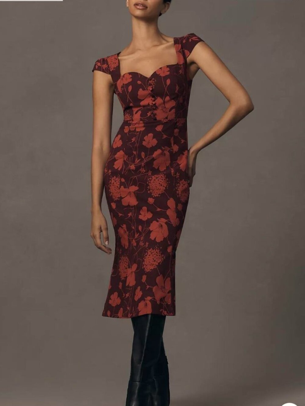 Anthropologie "Cecily" sweetheart fit-and-flare midi dress size small